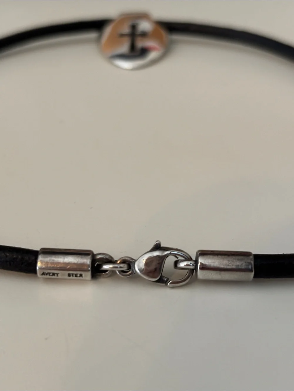 James Avery RETIRED & RARE Cross Shield Leather Necklace